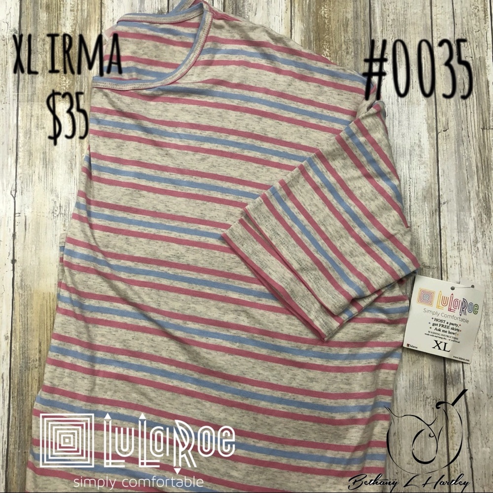 Llr XL pink and blue striped Irma